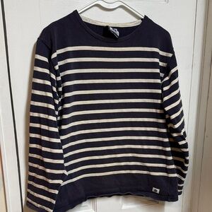 Striped Navy and White Long Sleeve Shirt